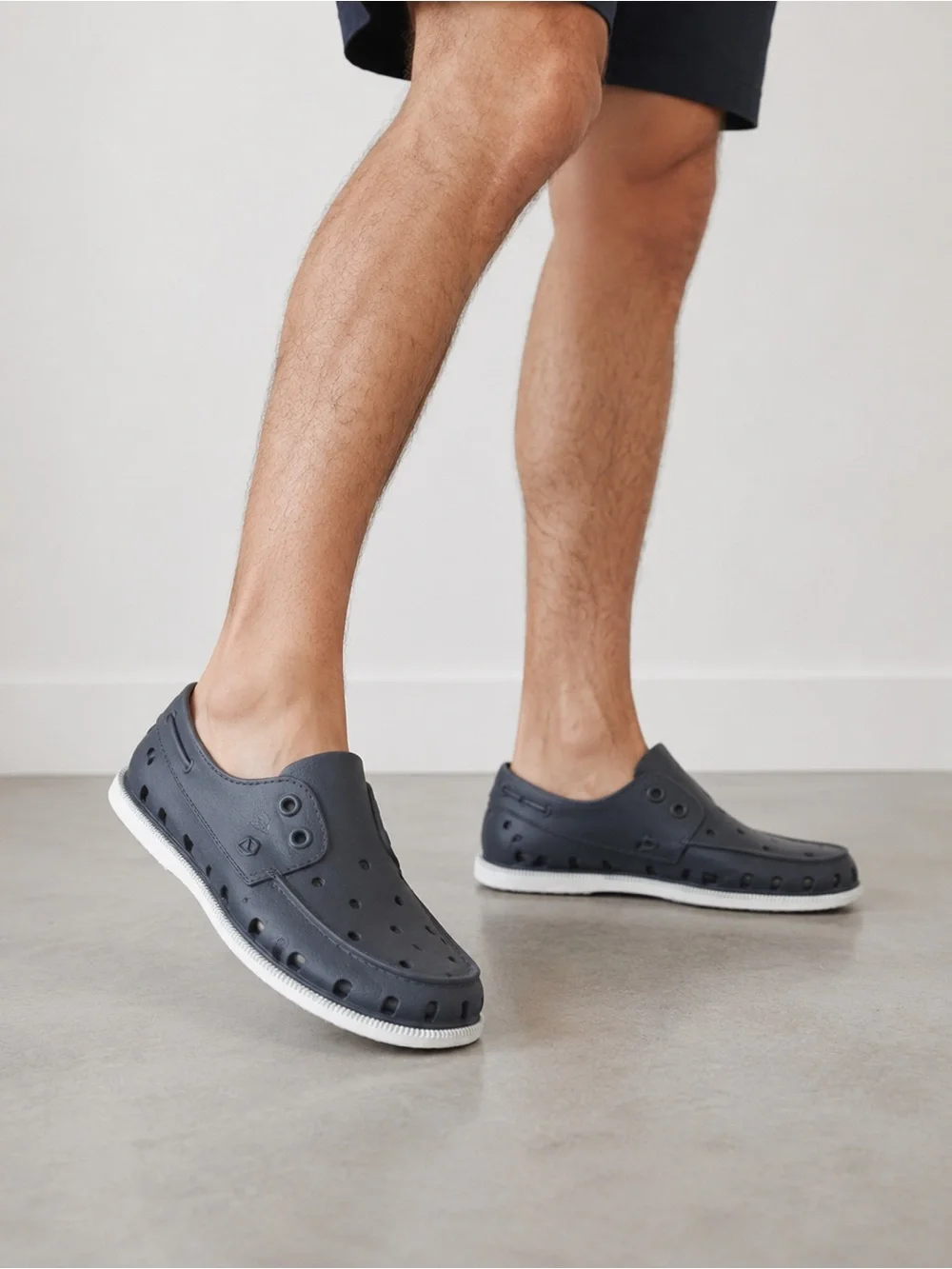 Sperry Perforated Slip-On Shoes | Navy | Unisex | Size: M5, W7 | Waterproof